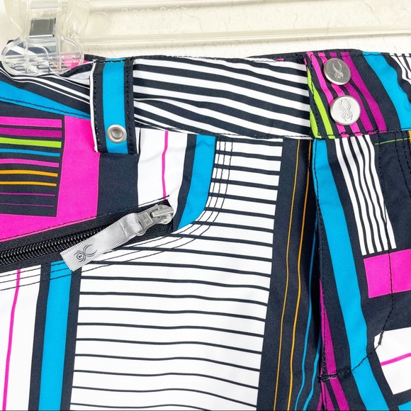 Spyder geometric bright colors ski pants size 12 - Picture 3 of 11